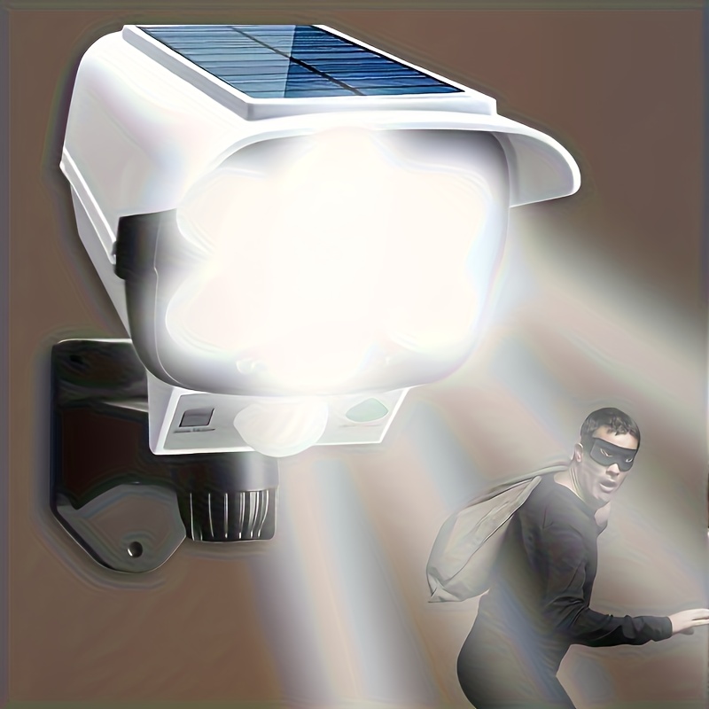 A Solar-powered Outdoor Motion Sensor Light Strip With 77 Led, Remote-controlled, Ip65, Suitable For Home, Garden, Porch, And Driveway, , Made Of Plastic
