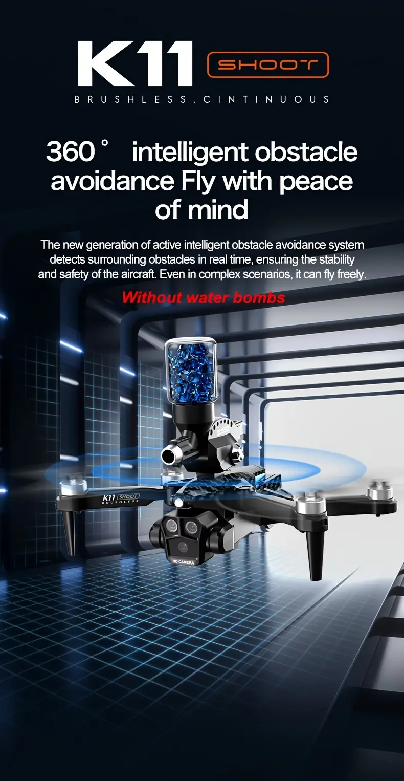 k11 gps with 8k camera long range foldable fpv for beginners 5g transmission brushless motor obstacle avoidance me 2 batteries carrying case perfect gift for men outdoor flying sleek black foldable details 4