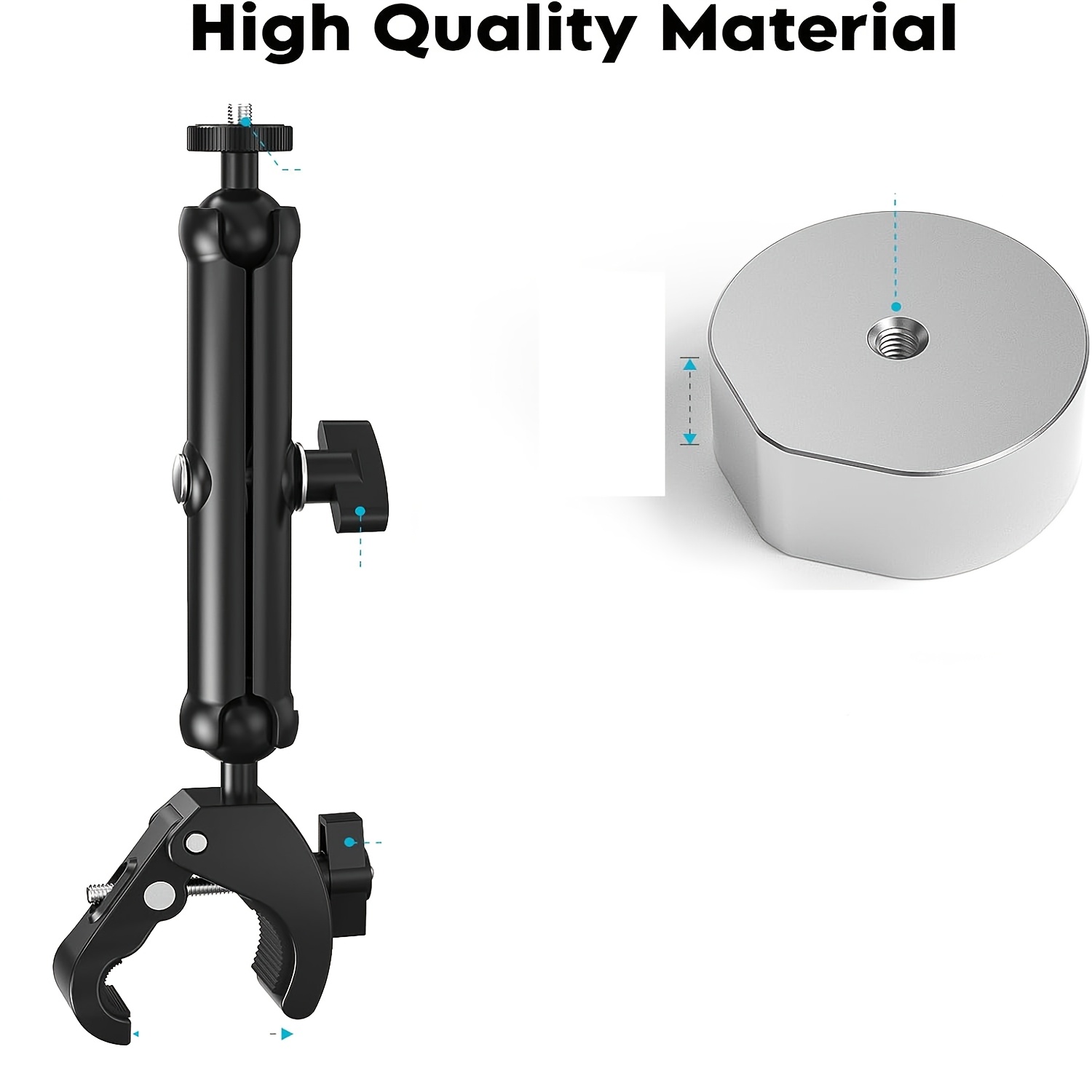TEMU Kit de support de poteau mini Starlink 2025, adaptateur de trépied mini Starlink en aluminium avec filetage 1/4"-20 et support de pince réglable
