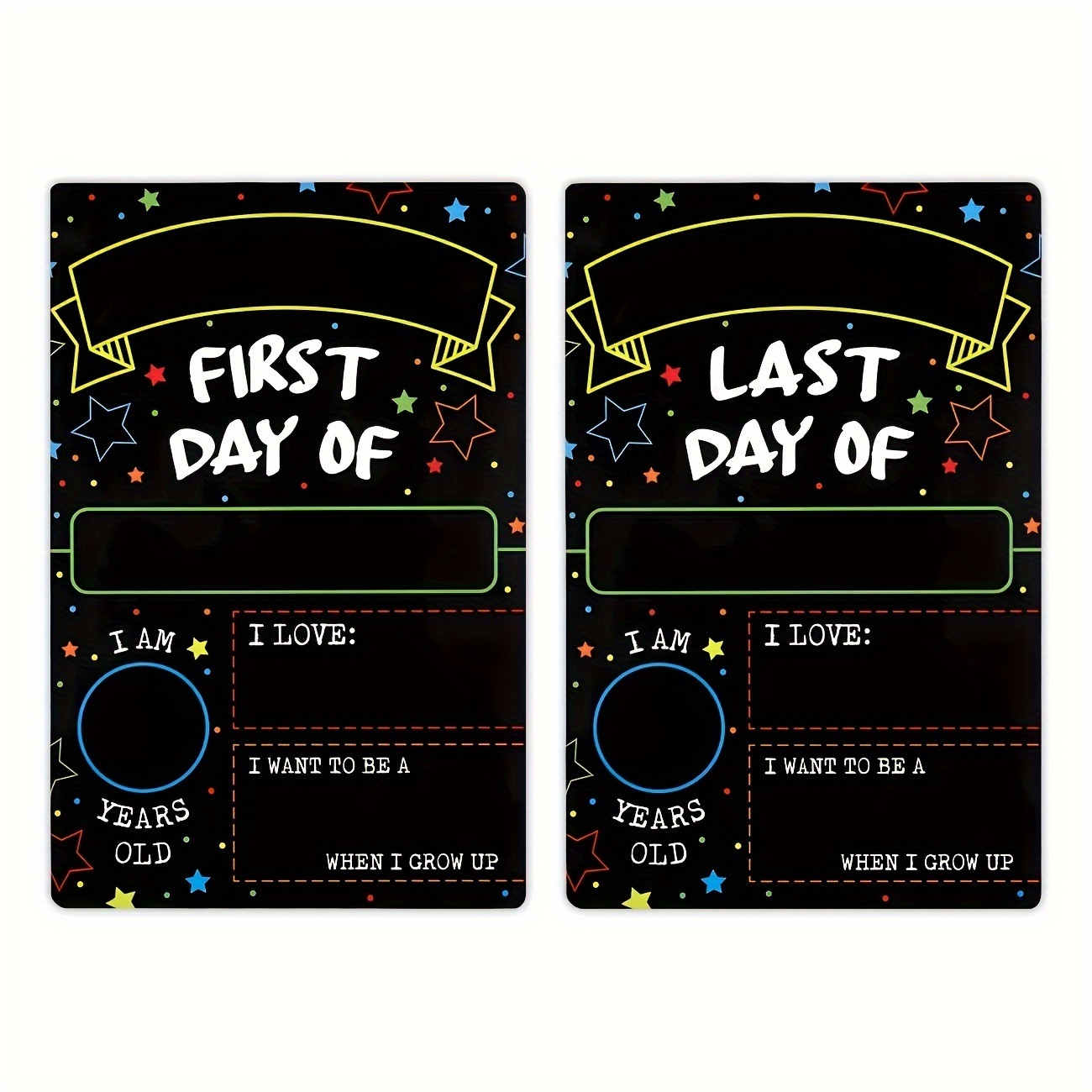 

Double-sided First & Last Day Of School Chalkboard Sign - Perfect For Boys & Girls, Back To School Party Decorations