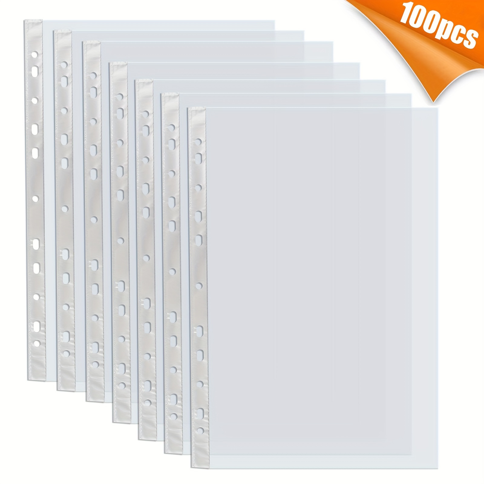 

100pcs 8.5 X 11 Clear Protectors, Top Loading Plastic Sleeves, Sheet For 3 , Size