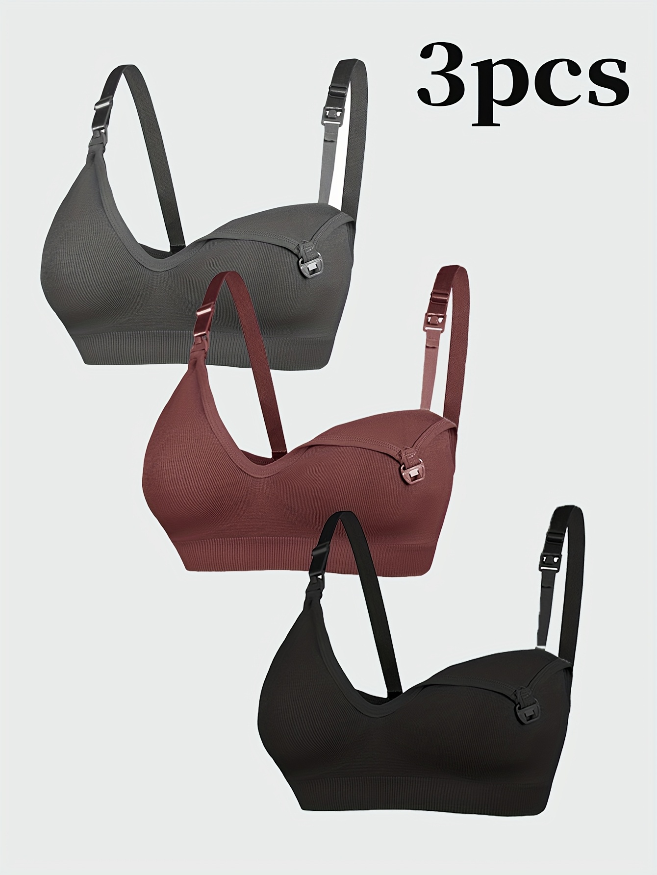 Adjustable Maternity And Nursing Bras for Women, Set of Three