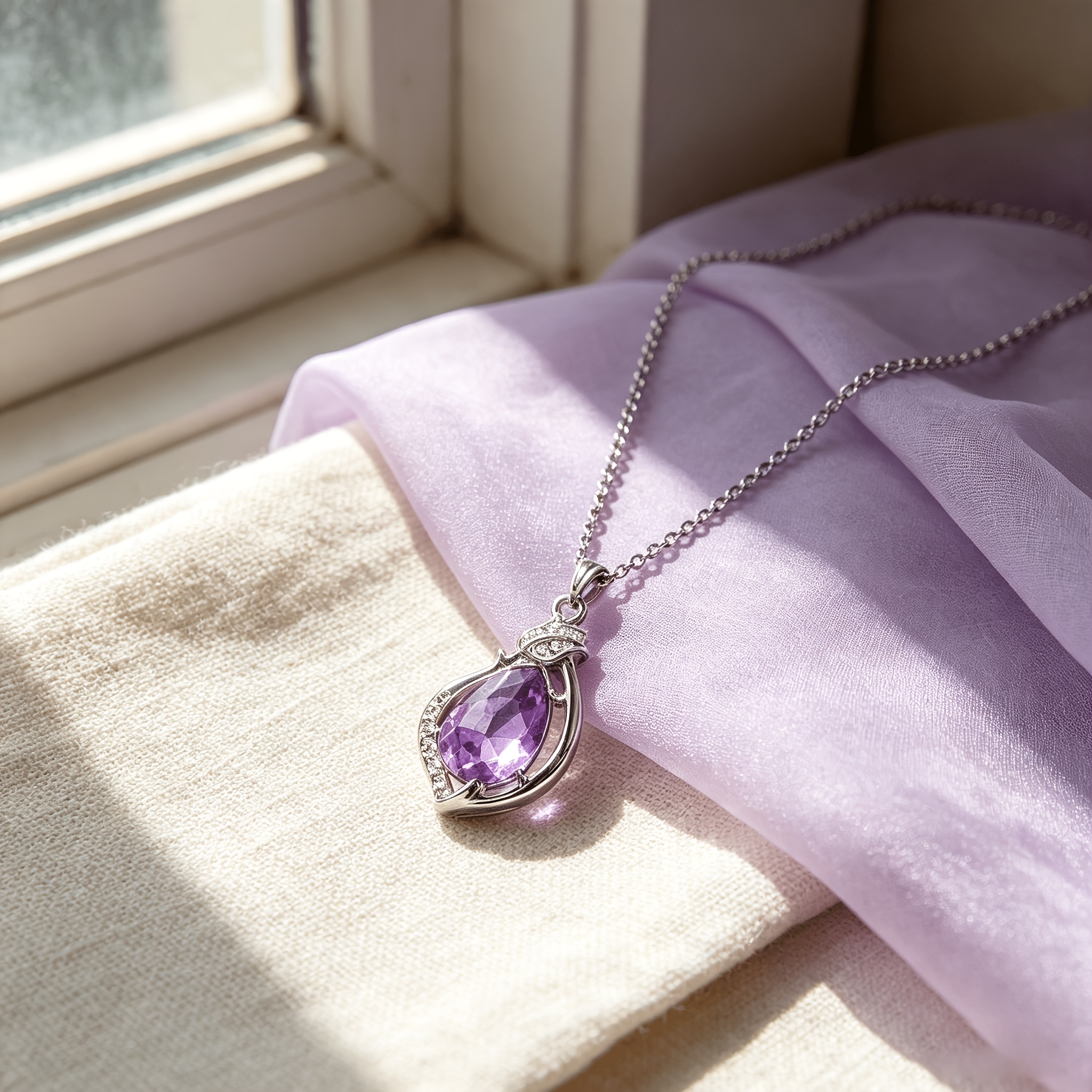 Women's Light Luxury Zirconia Set Choker Necklace with Waterdrop Gemstone