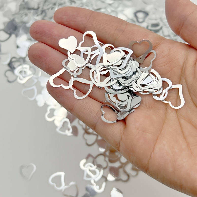 12000pcs Silver Heart Mixed With Hollow Out Confetti Bulk Wholesale Wedding Holiday Decoration Balloon Filler Gift Box Filler Valentine S Day Wedding Scene Layout