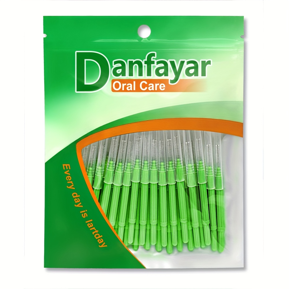„Danfayar 66“ tarpdančių šepetėliai, tarpdančių šepetėliai, skirti suaugusiųjų tarpdančių valymui, skirti breketams valyti, minkšti šereliai, elastinė plieninė viela, tiesus I formos, kiekvienas su apsauginiu dangteliu, 6 skirtingų spalvų modeliai