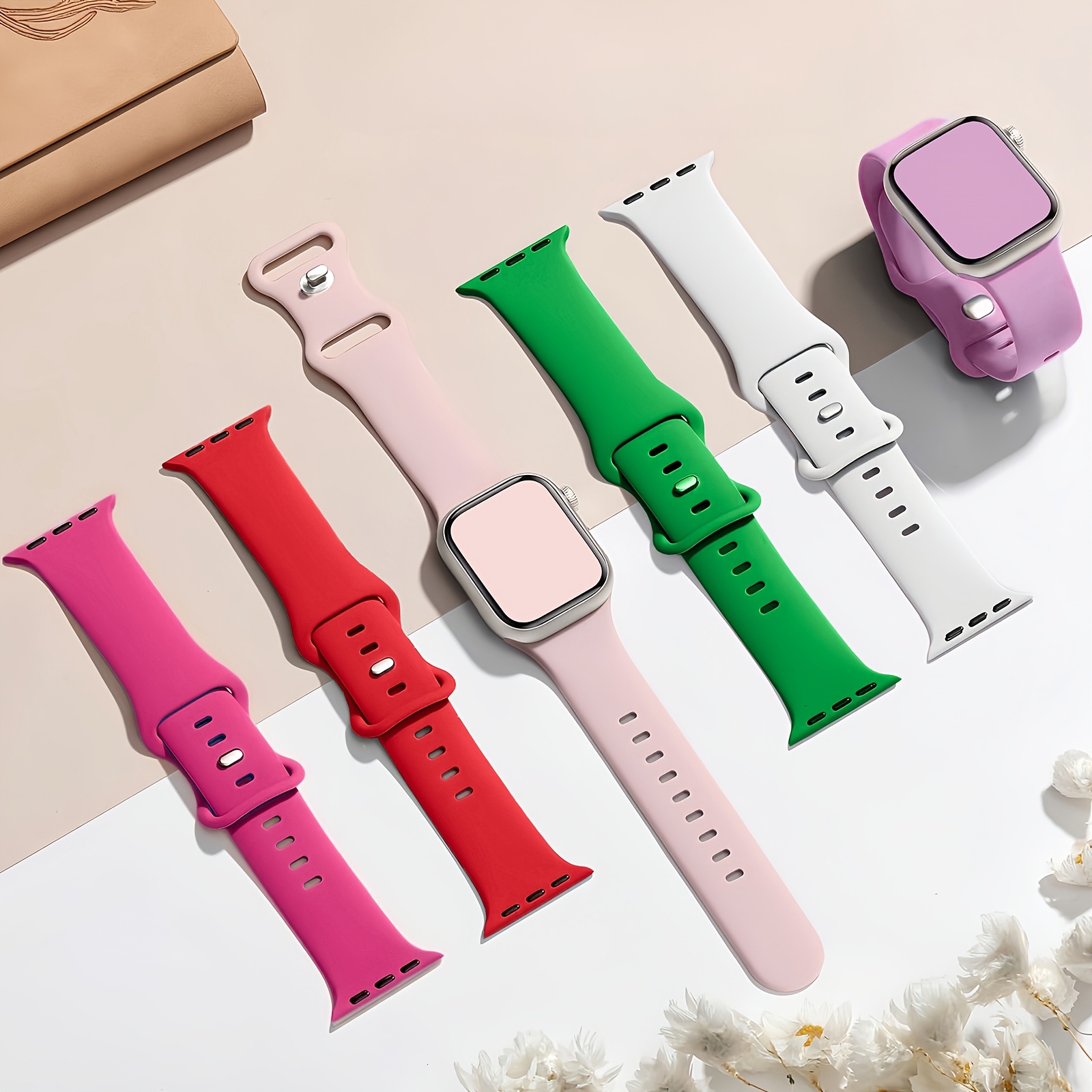 

Bracelet en Silicone Souple pour iWatch Série 10-1 : Étanche, Respirant, pour , Compatible avec des Tailles de Poignet de 38mm à 49mm