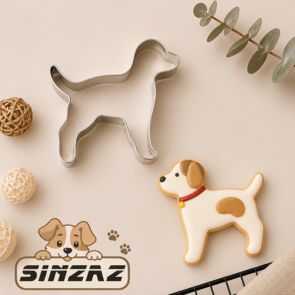 TEMU 1 pièce, Moule à Biscuits pour Chien en Acier Inoxydable - Emporte-pièce Antiadhésif pour Friandises d'Anniversaire de Chien, Moule de Cuisson