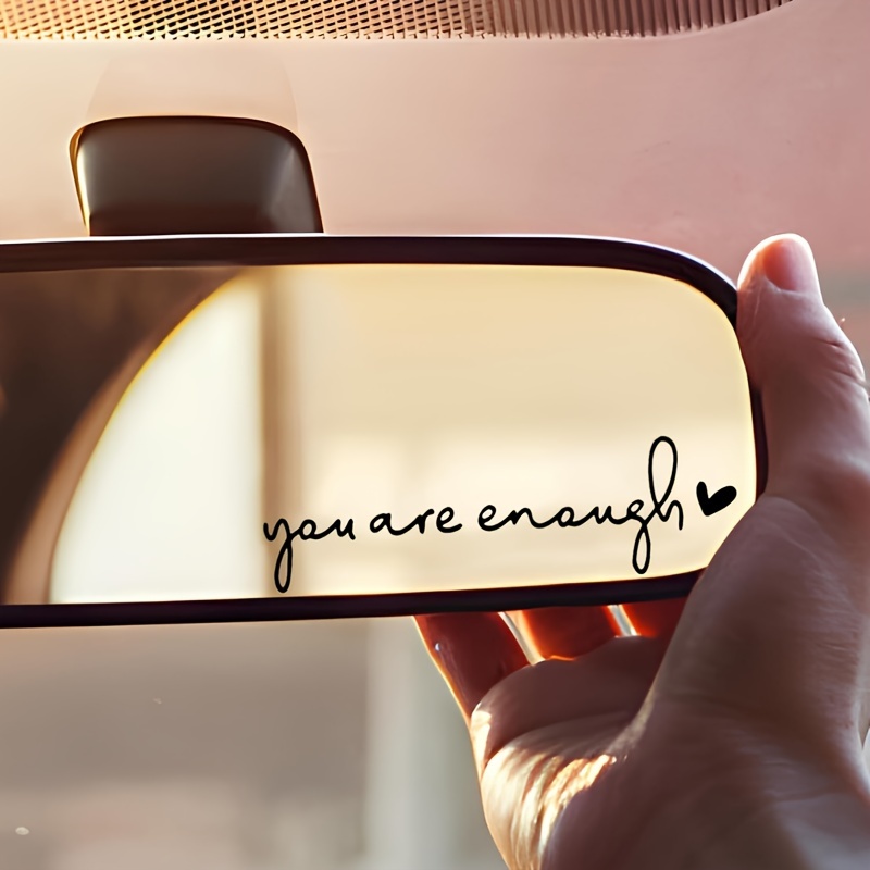 

You Are Enough" Inspirational Car Mirror Decal - Pvc, Self-adhesive, Women's Vehicles & Motorcycles