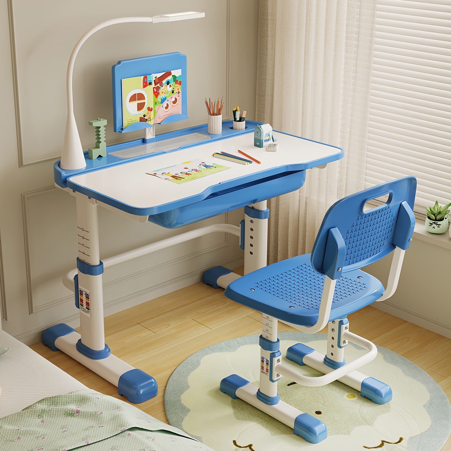 

Children Learning Desk Primary School Students Writing Desk Home Use Children Desks And Chairs Simple Lifting Homework Desk And Chair Set , Christmas Gift Christmas Gift