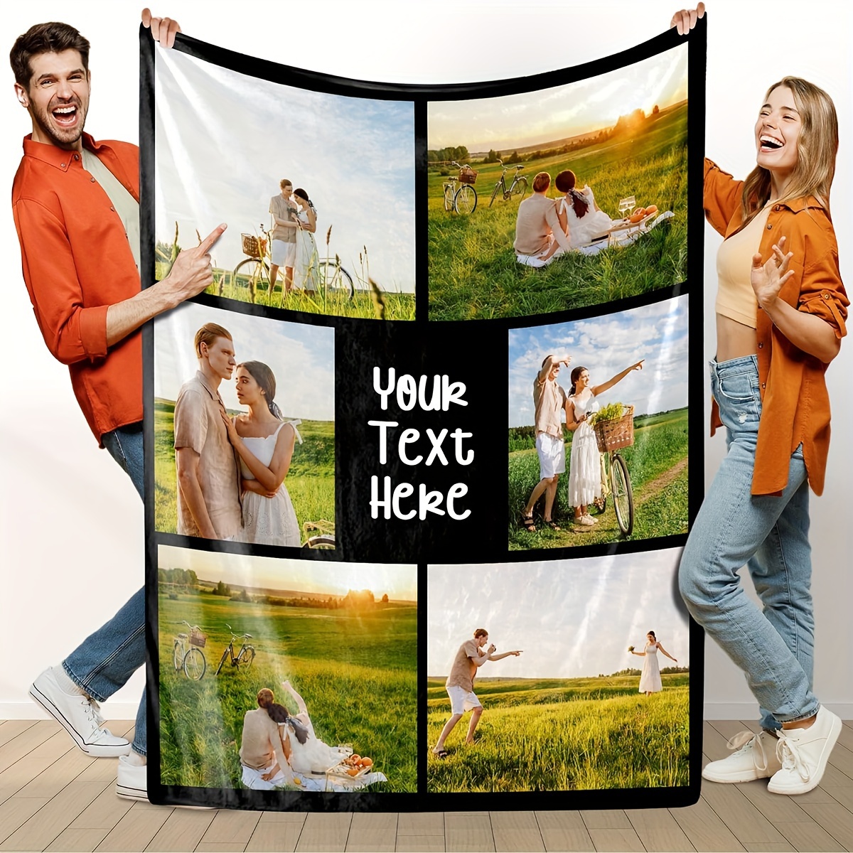 

Custom Photo Blanket - Personalized Flannel Throw For Couch, Bed, Travel & Camping - Gift For