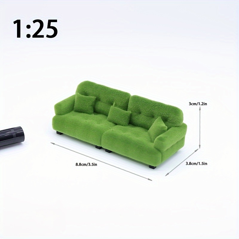 TOYANDONA – Canapé Miniature Avec Coussin Pour Maison De Poupée – 8,2 X 7,2 X 6,4 Cm – Déco Meuble Mini – Accessoire Maison Miniature