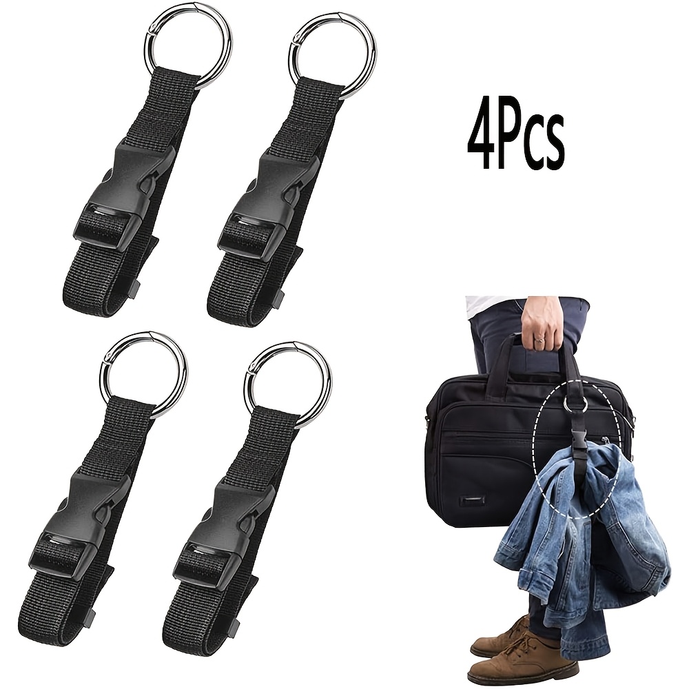 Image of 4pcs/2pcs/1pc Versatile Black Luggage Strap | Durable Anti-theft Gripper With Handbag Clip, Polypropylene, Closure, Perfect For Travel & Everyday Use