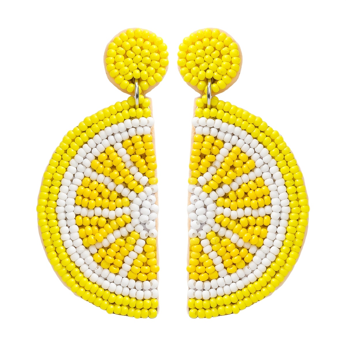 High-End Three-Dimensional Orange Watermelon Beaded Earrings