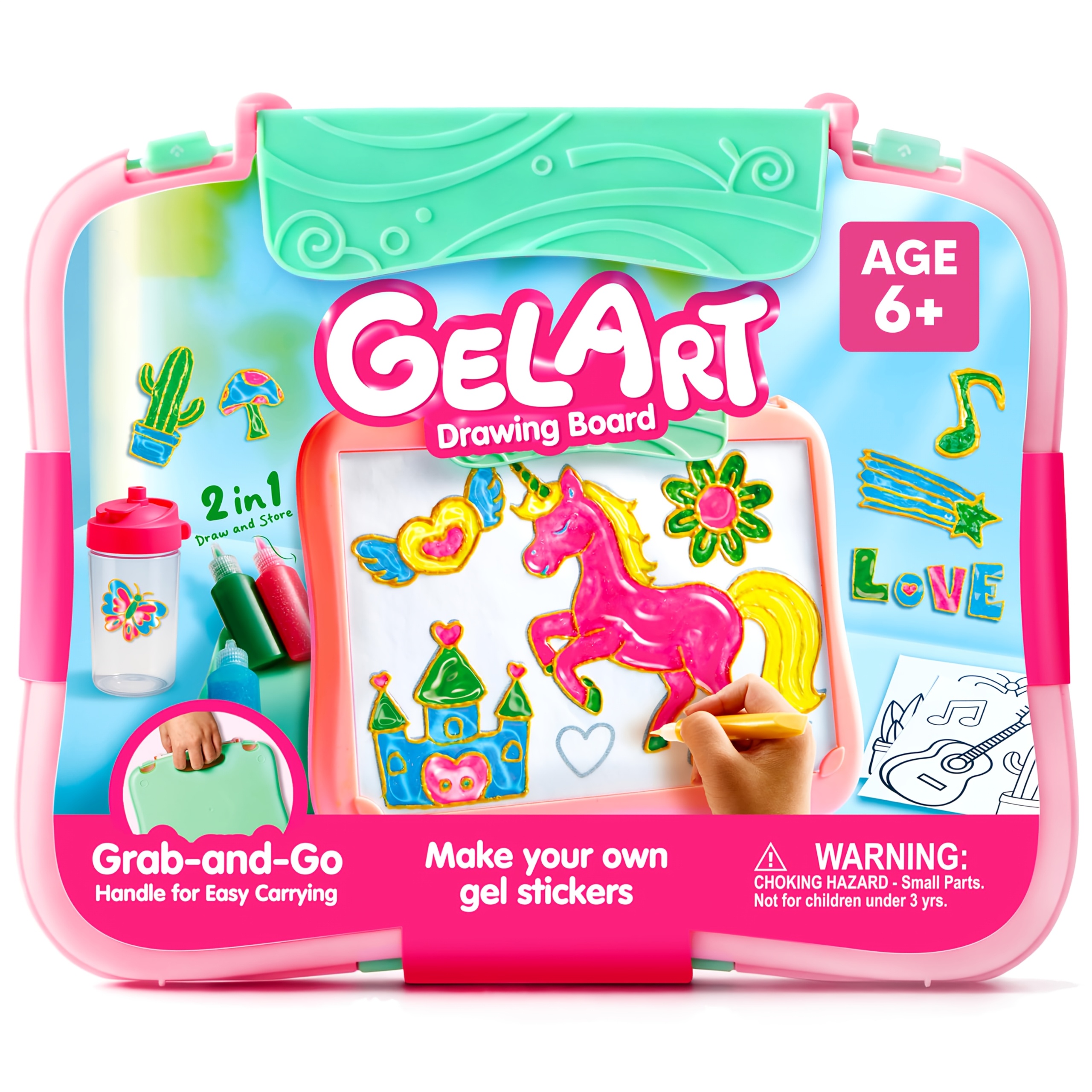 TEMU Drawing Board For Kids Age 6+, 2in 1 , Window Craft And Stickers, Arts And Crafts, Window Clings Making Kits With 2 Tracing Pens And Storage