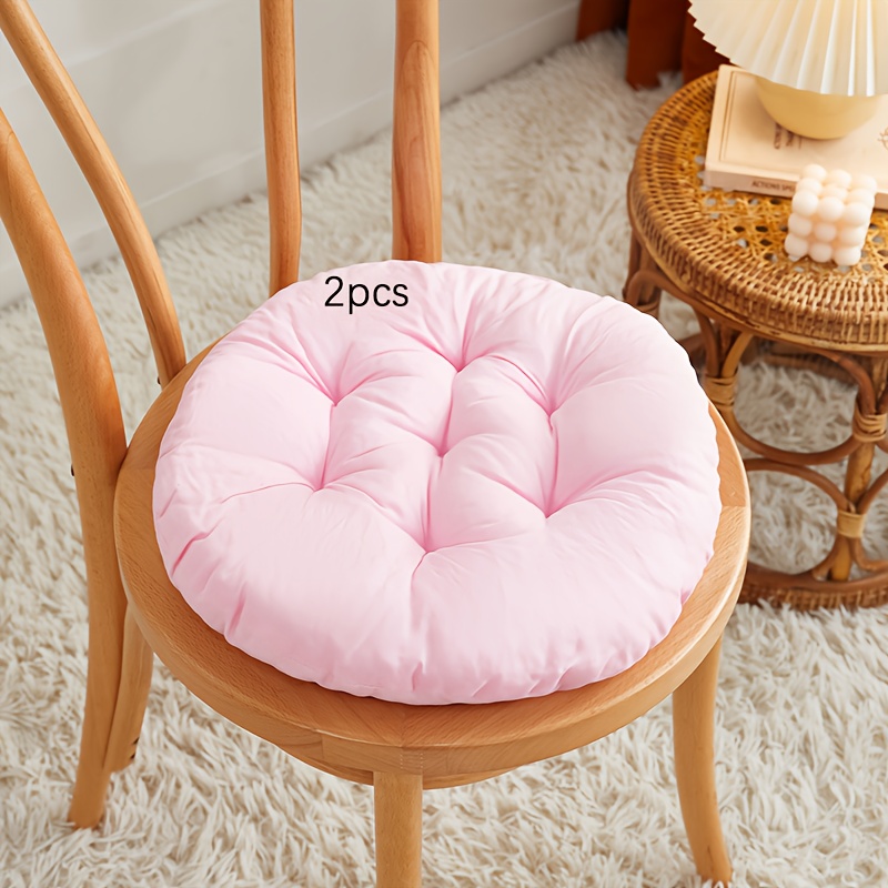 2pcs Thick Round Chair Cushion Mats For Dining Chairs, Office Student Seat Pads, Tatami Floor Seating Mat