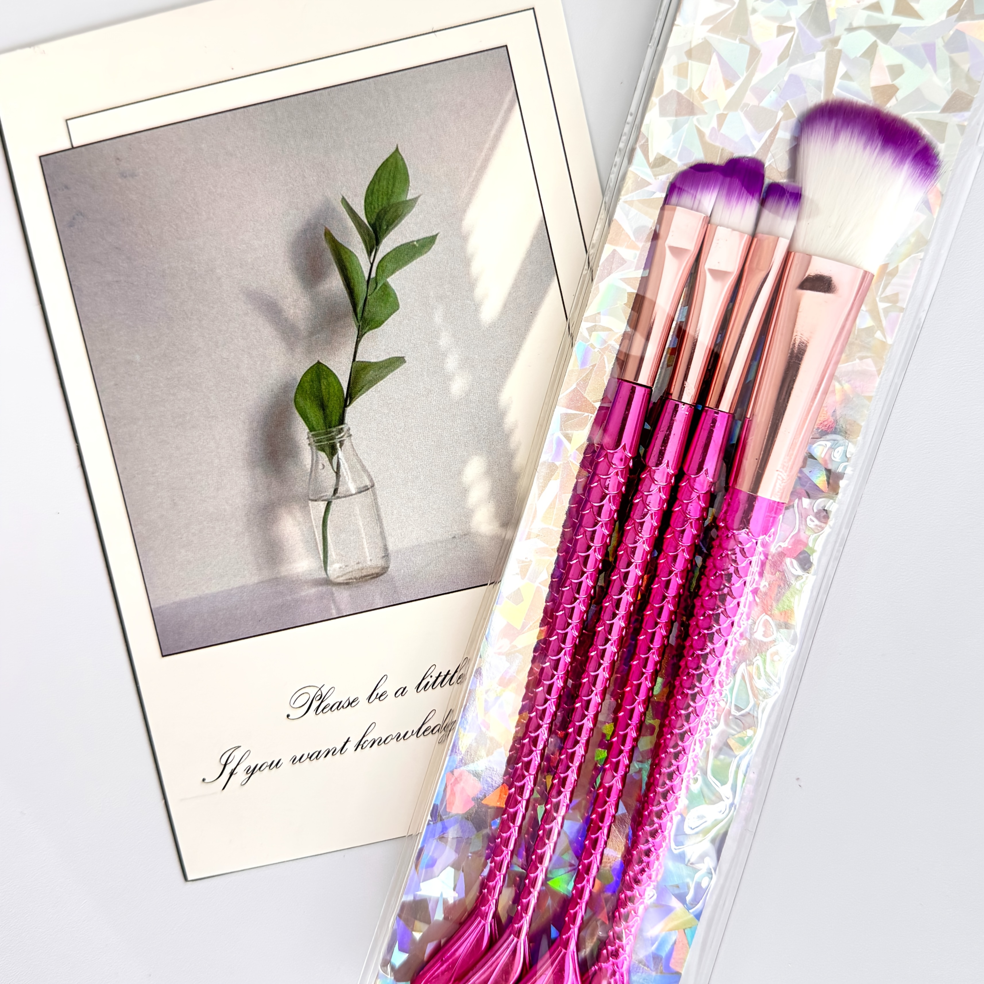 Electroplating Mermaid Makeup Brushes Set 4 High-value + Practical And Easy Makeup Without Lag Professional Makeup Tools For Gifts For Your Own Use