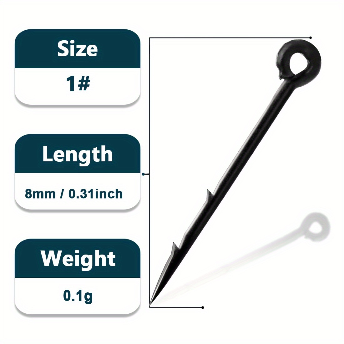 E-shop Natufish 50 Stk. Metall-Köder-Spieße für Karpfenangeln, Hakenköder, Boilies-, Maden-Mais--Feeder, Angelzubehör, Angelwerkzeuge