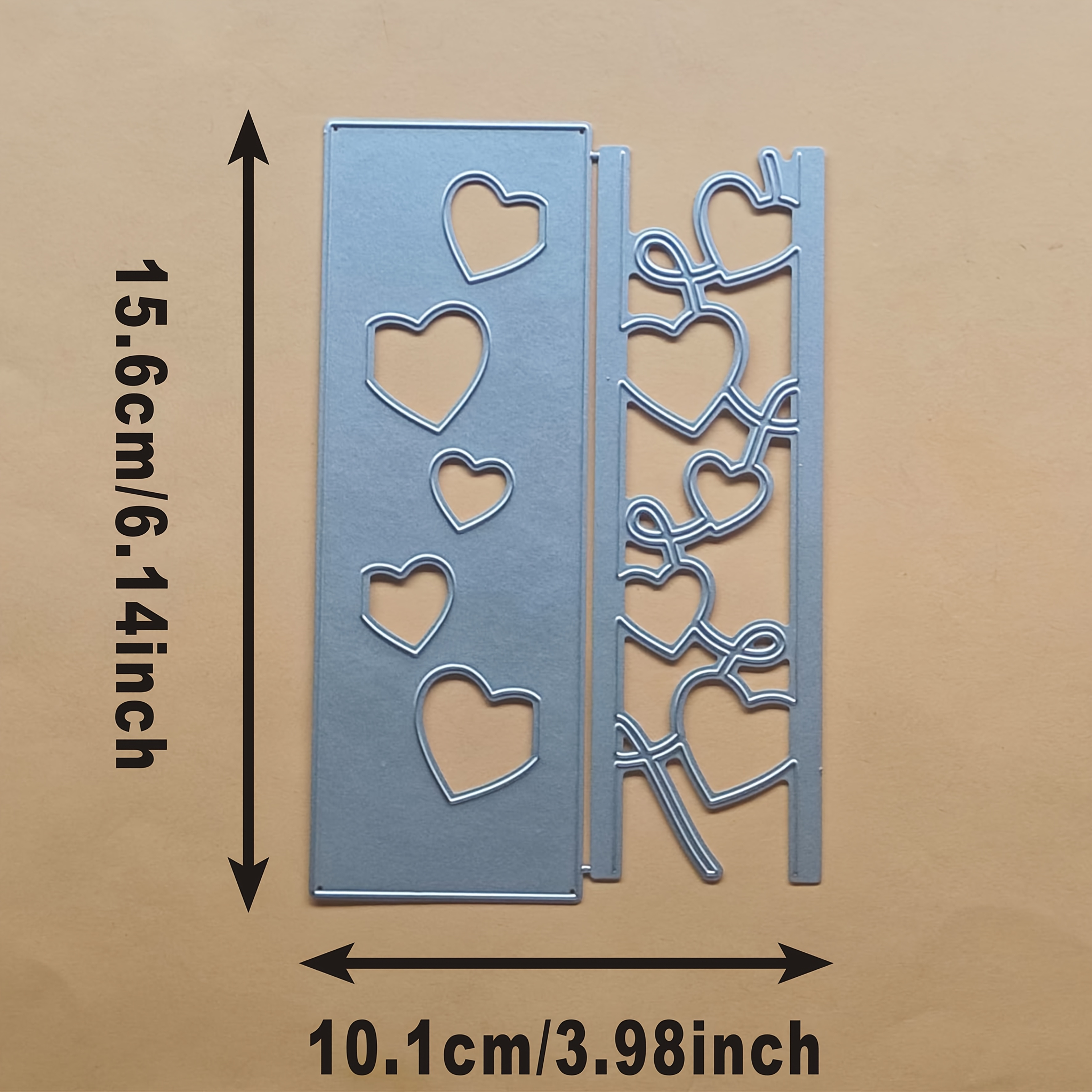 Image of 1pc Of Heart-shaped Hollow Decoration: The With Metal Cutting Molds, Suitable For Greeting Cards Or Handmade Notebooks, Templates, And Cutting Molds