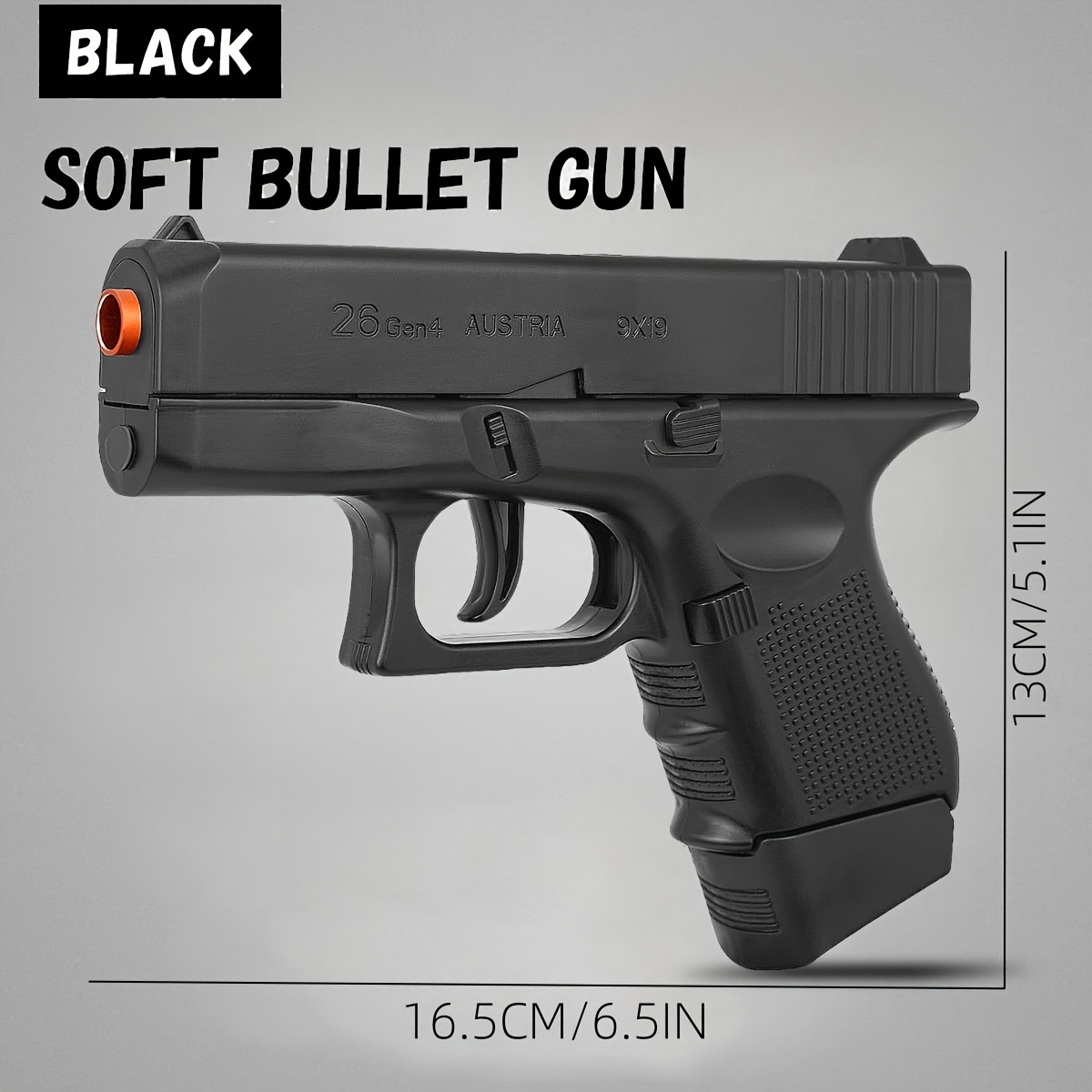 G26 Soft Bullet Gun Toy Pistol With 100 Bullets, 12 Shells, And 2 Magazines New Toy Gun Pistol Hollow Hanging Machine, Toy Foam Blaster, Outdoor Sports Shooting Game