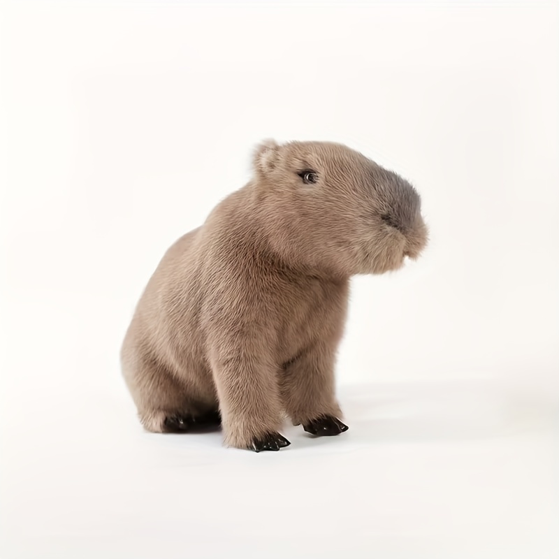 TEMU Realistic Capybara Collectible Doll | Soft Synthetic Fiber Lifelike Animal Figurine For Halloween, Christmas, Easter, Valentine's, Thanksgiving