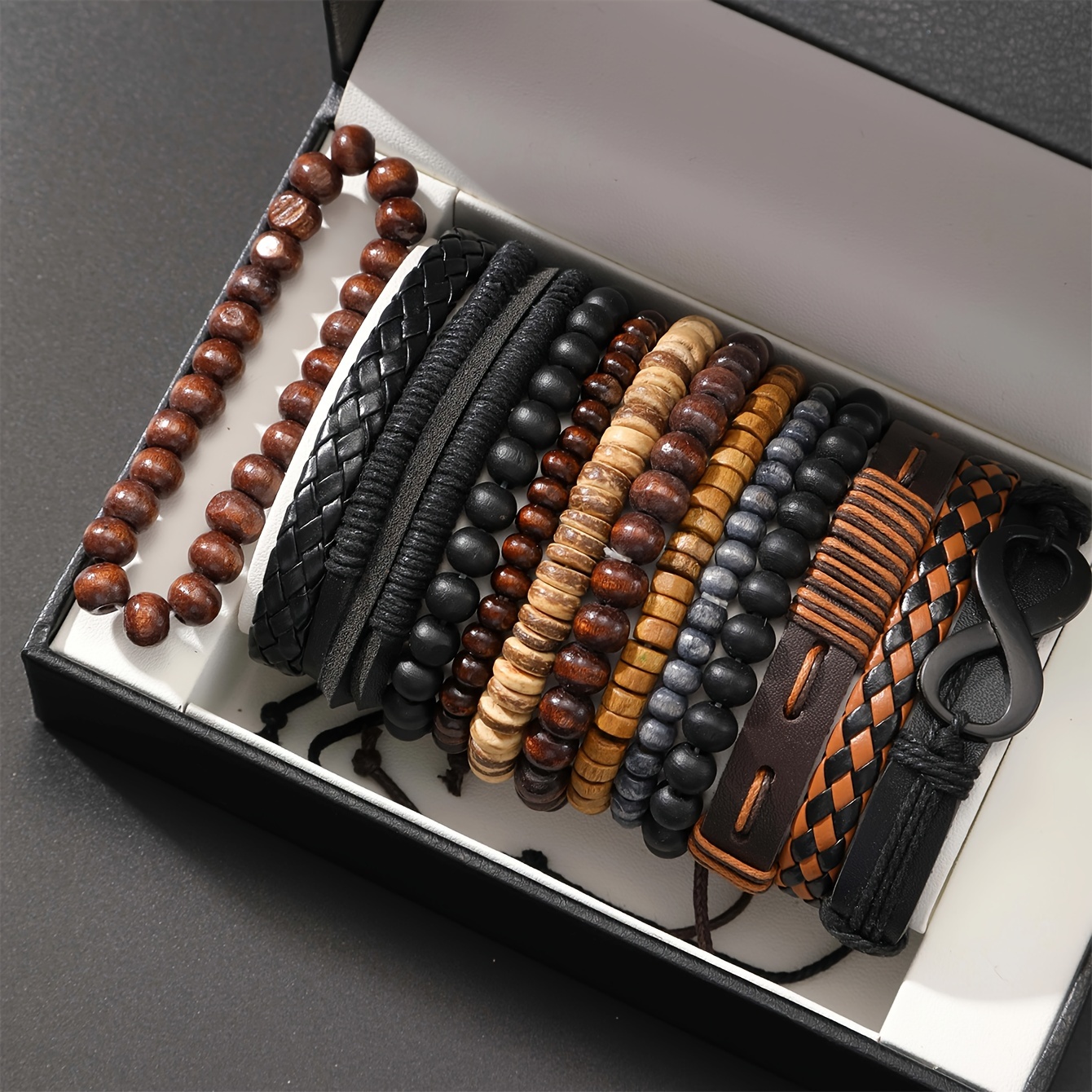 

13pcs & Wood Bracelet Set - Fashionable , , For , , Or Son