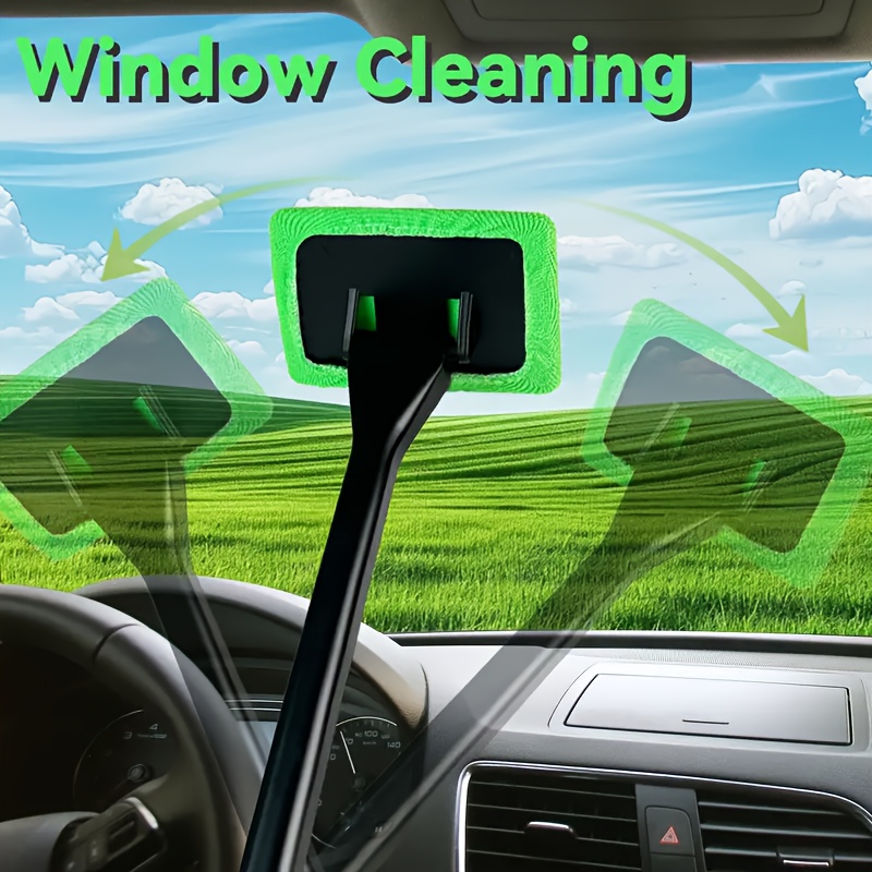 TEMU Single Unit, Conveniently Designed Long Handle Car Windshield Cleaner - Effortlessly And Brightens Your Windows Along With Bathroom And Kitchen Glass