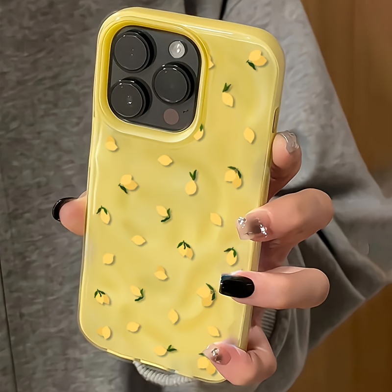 TEMU para Teléfono - con Diseño de de Limón , para Teléfono con de Arrugas de Celebridad, Cobertura Total, Anti-Caída, Adecuada para Iphone