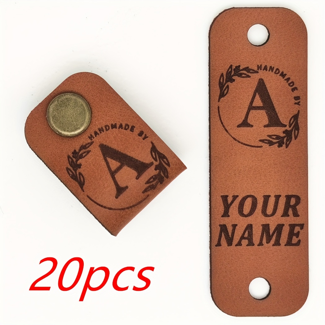 TEMU Custom Set Of 1 Artificial Leather Label, Including 20pcs Labels, 20 Sets Of Chicago Screws For Diy Artificial Leather Crafts, Customize ,
