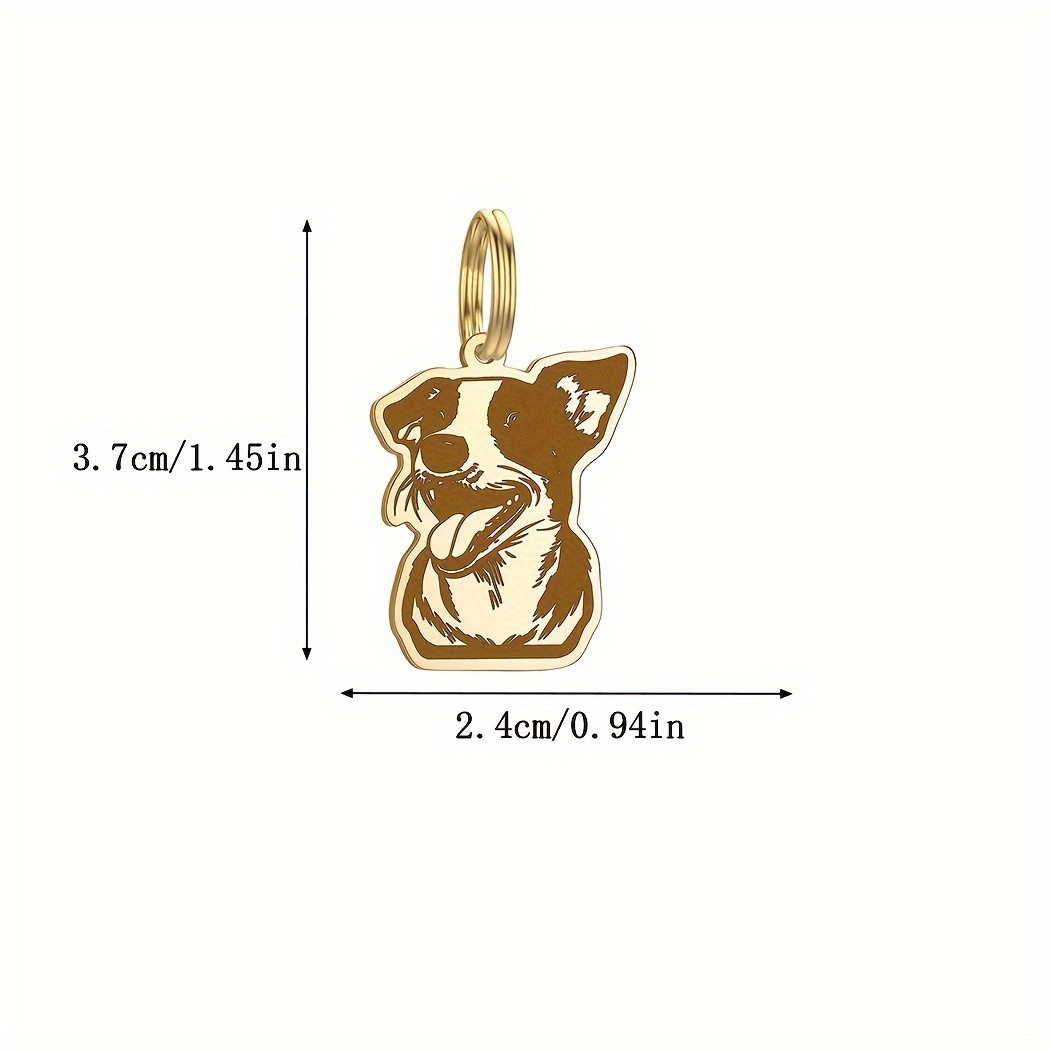 Custom Jack Russell Terrier Tag Keychain, Engraved Pet ID Tag