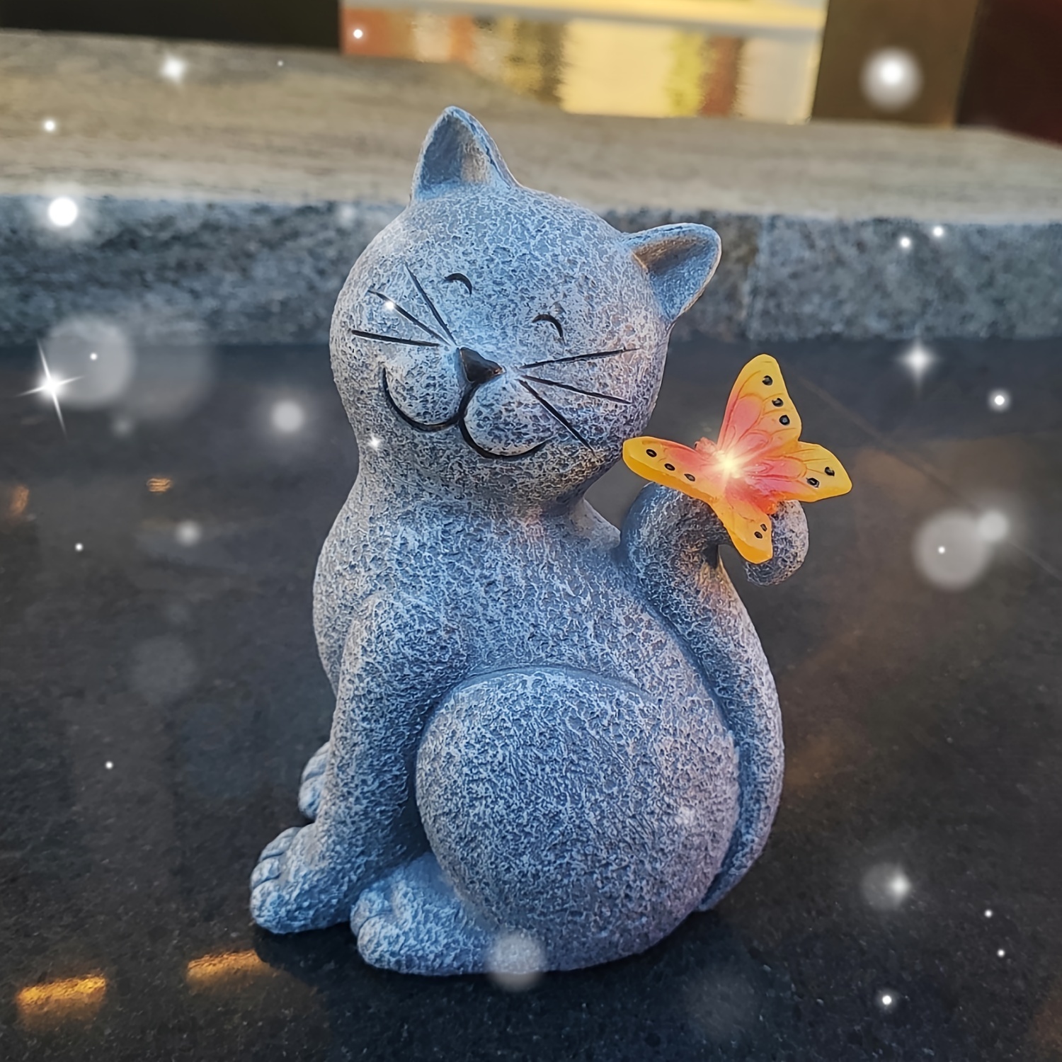 

Solar-powered Led Cat Statue - Light-up Kitten For Garden, Patio & Porch Decor - Perfect Gift For Gardeners On , Thanksgiving &