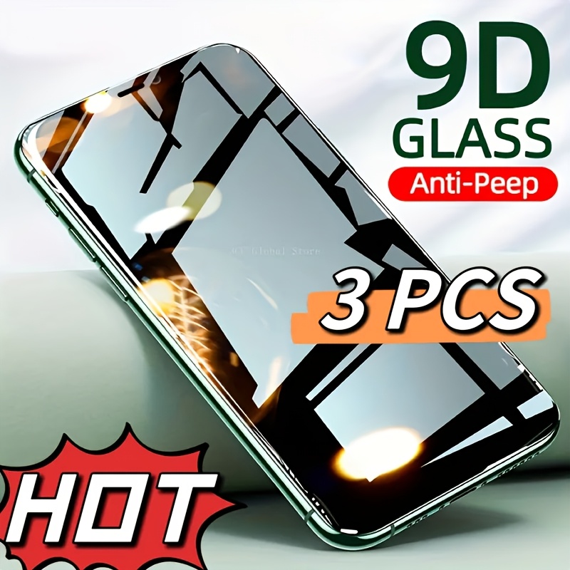 

3pcs 9d Tempered Glass Hidden Protection Stickers For Pro Max, For Iphone 11/12/13/14 Anti-fingerprint 15 Plus - Full Coverage Tempered Glass, Anti-spy Technology