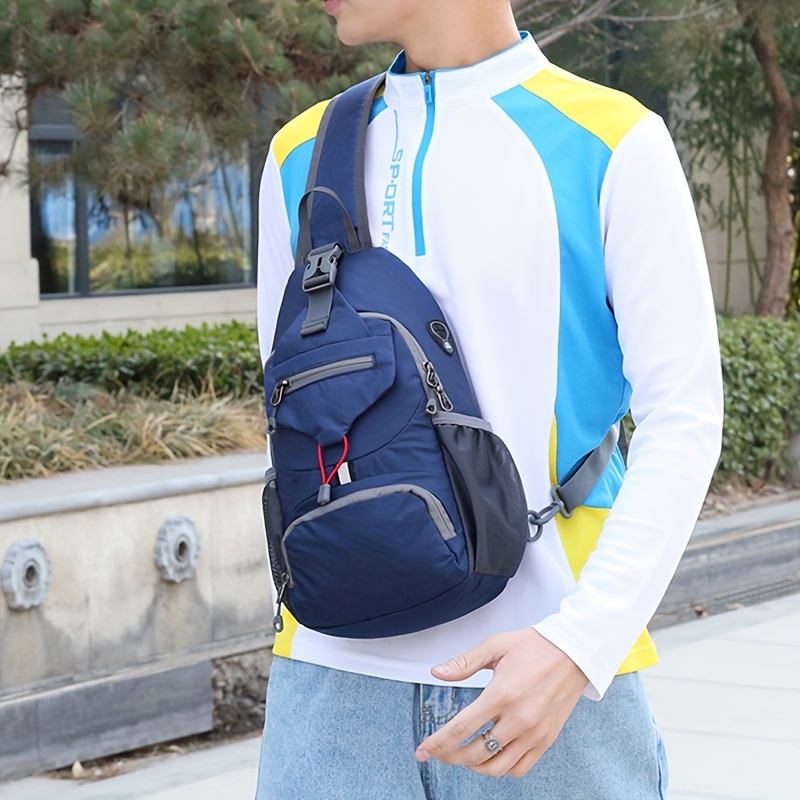 [Multi-Functional Crossbody Bag] Multi-Functional OGEHUAFEE Women's Lightweight Crossbody Bag | Adjustable Chest Pack with Multiple Compartments, Durable Nylon for Outdoor Travel, Hiking & Daily Use, Sporty Design Black/Blue/Army Green, Fashionable Accessory, Bungee Cord Attachment