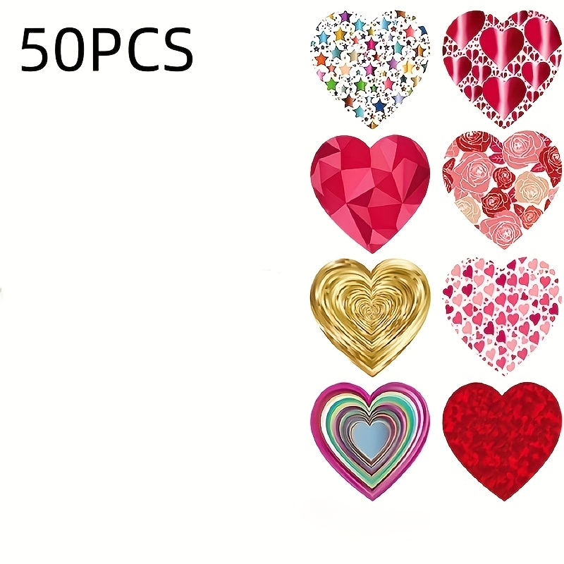 TEMU 50 Pegatinas de para Decoración de Regalos Valentín - Ideales para , San Valentín, Fiestas y Envoltura de Regalos - Perfectas para Scrapbooking,