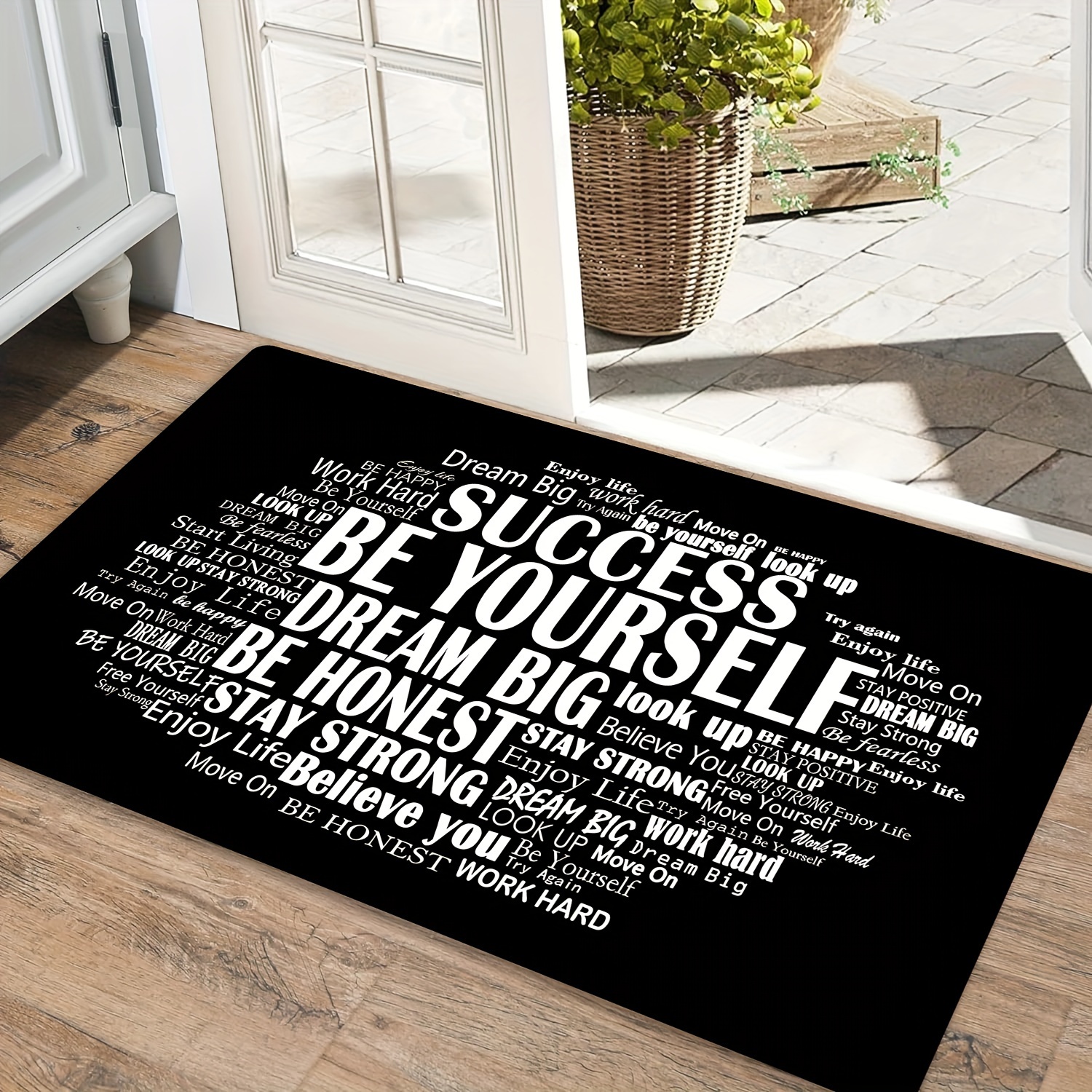 

& Inspirational Mat - Polyester Rug For , , , And Entryway Decor