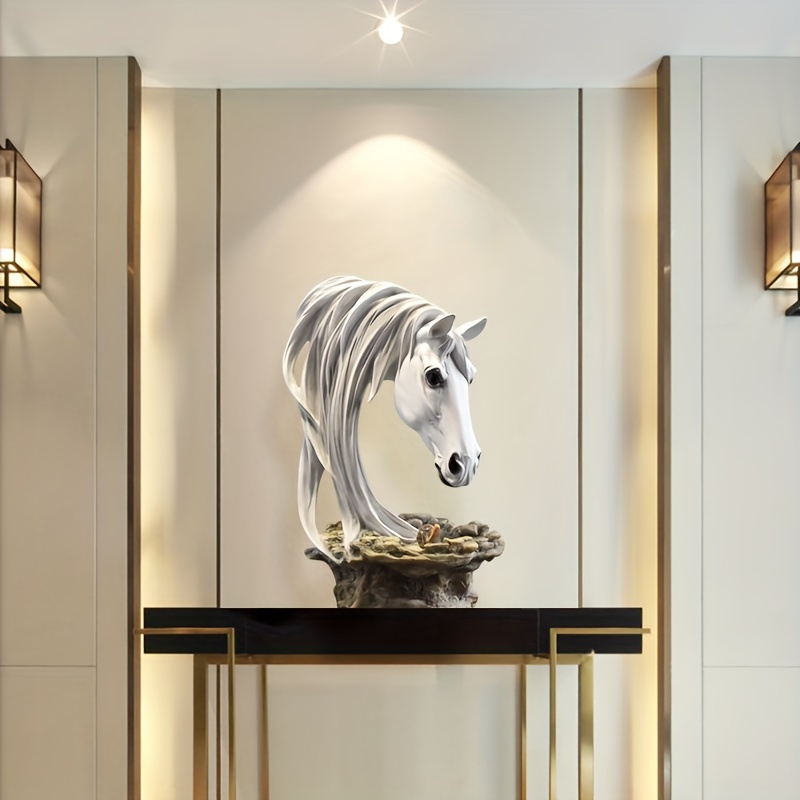 Statue - DIOCHE - Cheval en Métal - Design 3D Unique - Décoration