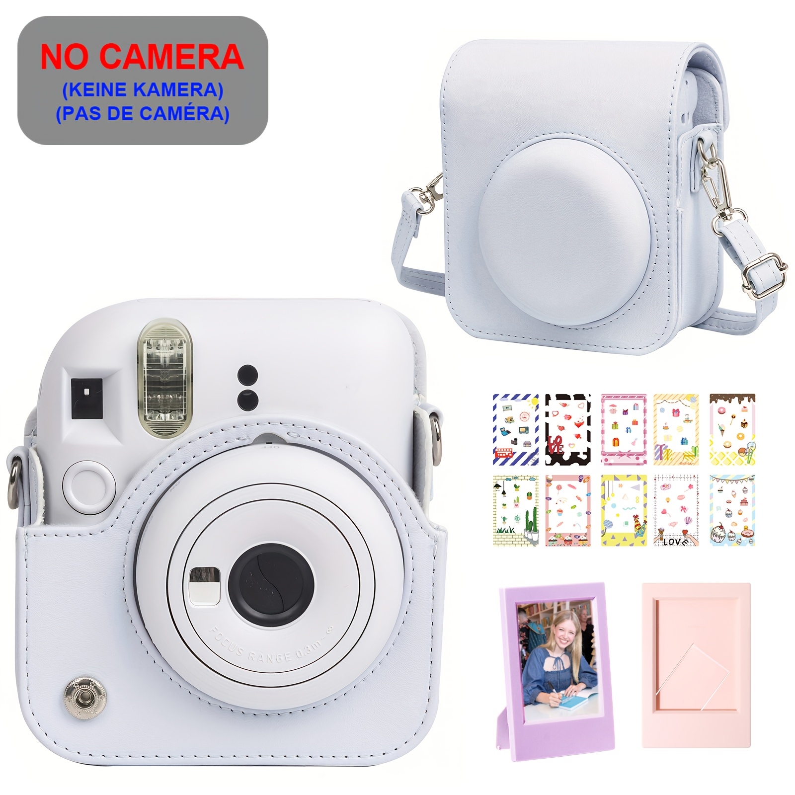 TEMU Instant For Mini 12 Camera Protective Case Compatible With Mini 12, Christmas Gift, Pvc Material Bag, With 2 Classic Mini Photo Frames And