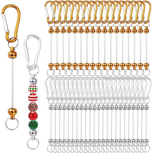 10 colorful blank bead keychains with keychain rods suitable for creative gifts crafts high quality beads smooth stylish beads blank key rings charm key rings keychain blanks for enthusiasts and jewelry making