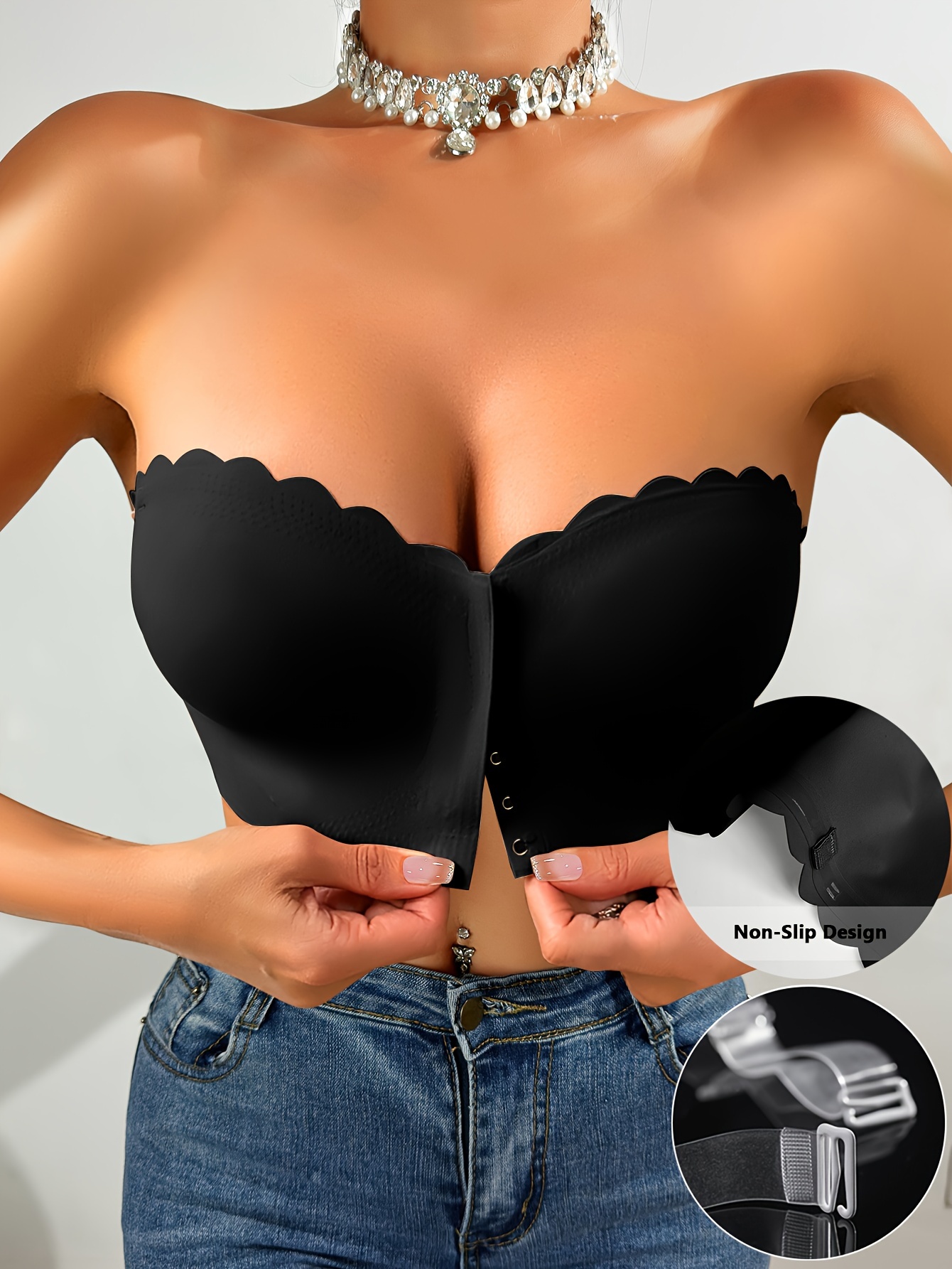 Front closure strapless bra discount