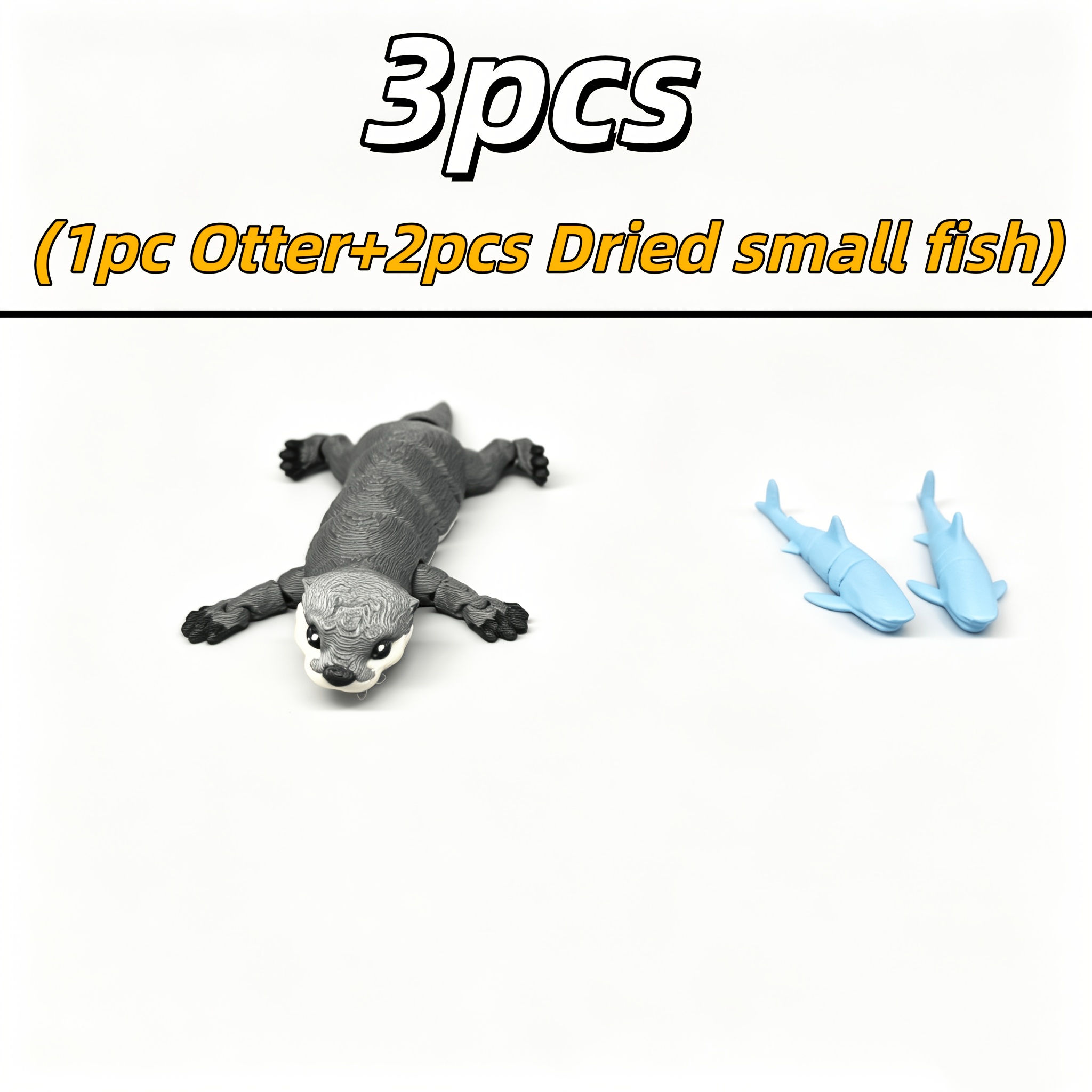 TEMU ("Ensemble de Figurines de Jeu) Hermine Multijointée Mignonne et Adorable avec Petit Requin | Poupée Anti-Stress de Bureau | Poupée d' à