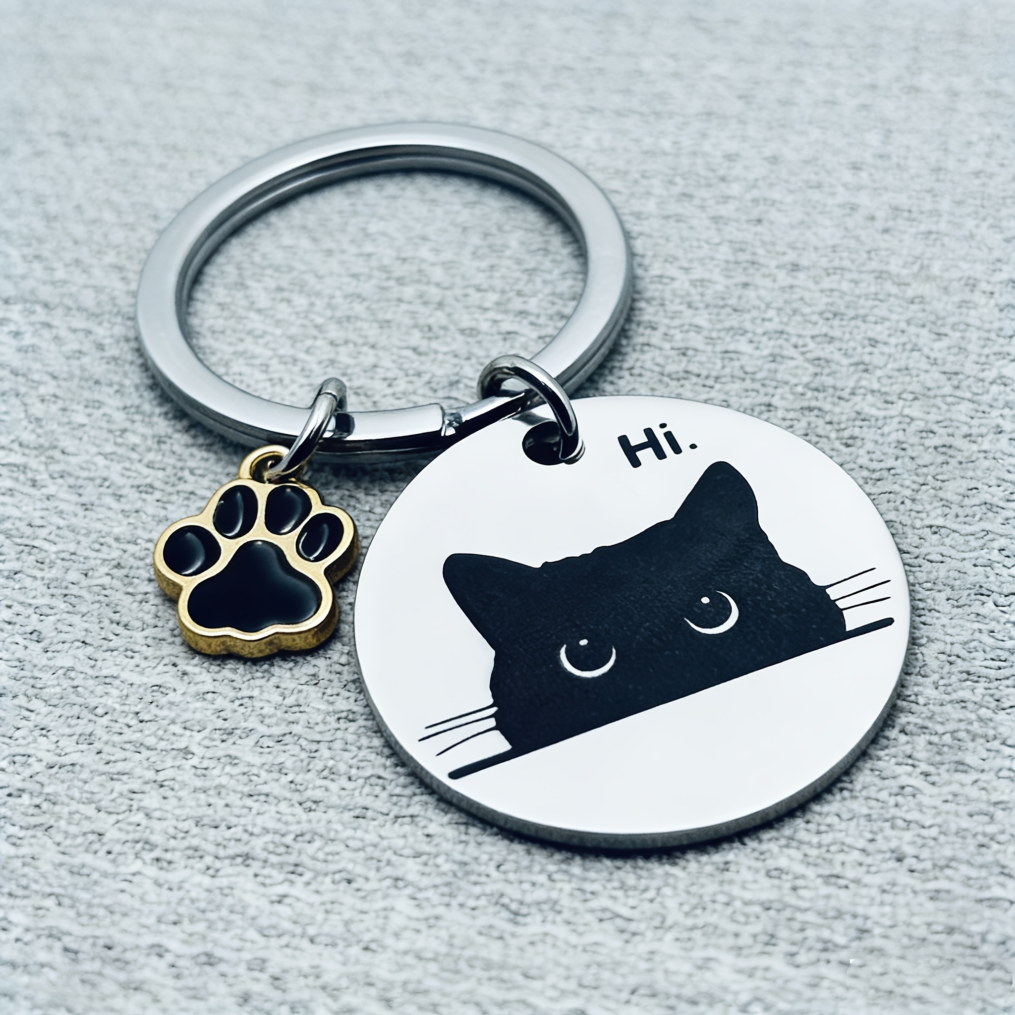 Image of 1pc, Black Cat Keychain, Gift For Cat Lovers Men And Women, Funny Halloween Black Cat Keychain, Suitable For Cat Mom, Cat Dad Halloween Gift Cool Christmas Gift