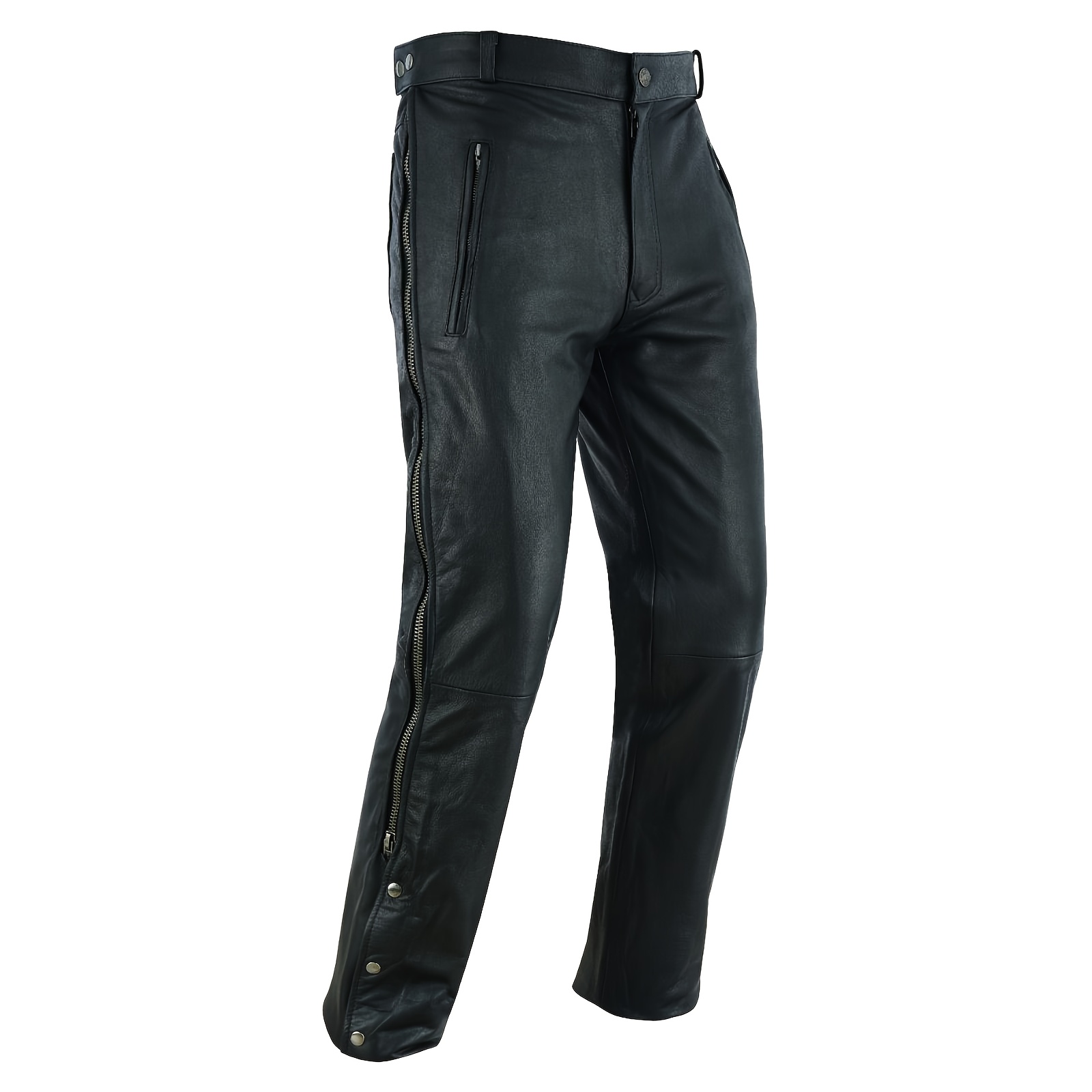 mens leather faux leather biker pants