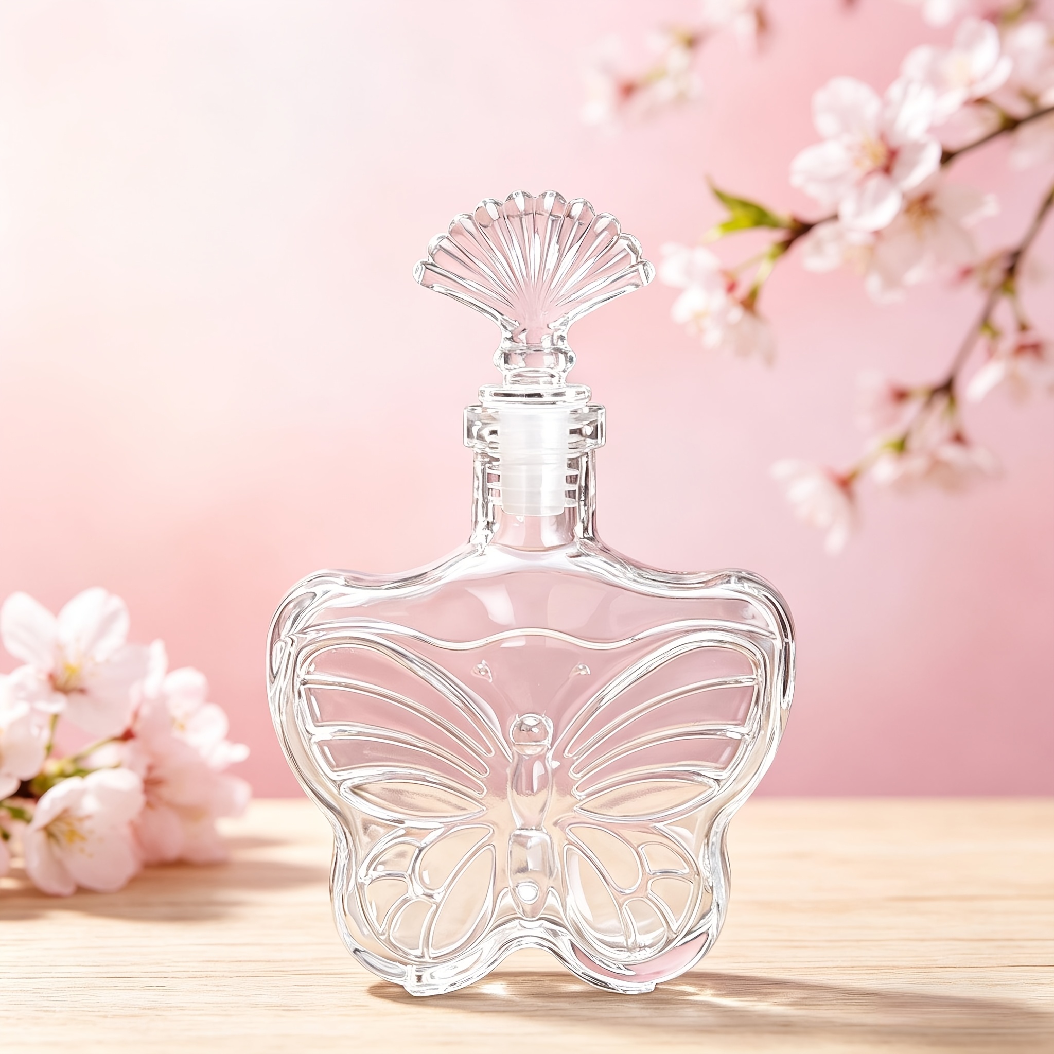 Image of Vintage Glass Perfume/ Whiskey Bottle, Transparent Glass Decorative Bottle With Fan Plug, Ideal For Home Decoration, Aromatherapy Or Wine Storage