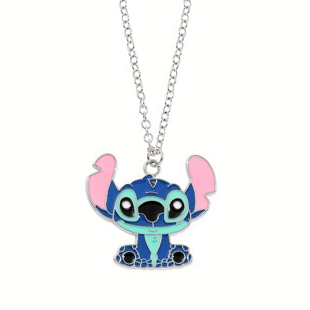 

1pc Disney Stitch Cartoon Pendant Necklace For Girls, Kawaii Anime Accessories, & Stitch, Birthday Gifts