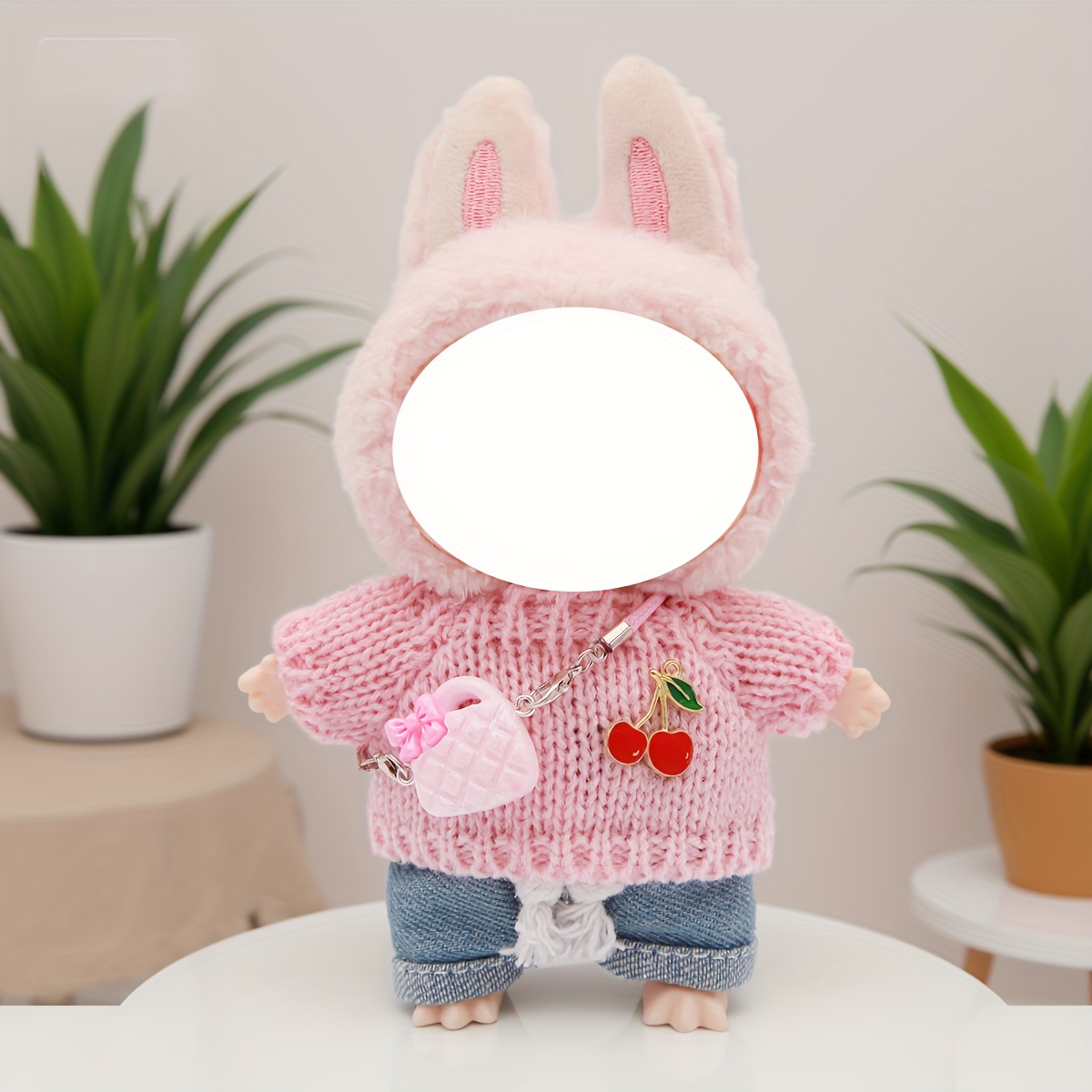 6-teiliges Puppen-Outfit Set Für 17cm Plüschpuppen - 2 Latzhosen, 2 Hüte, 2 Schuhe