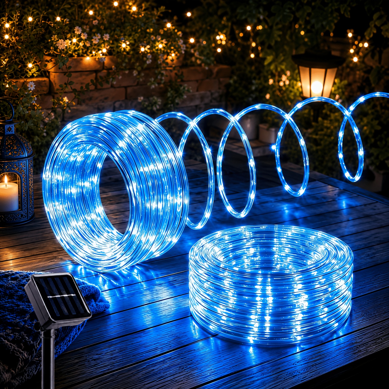 TEMU A Flexible Tube Lamp With Decoration, Durable Hose, And 8 Solar Lighting Functions, Suitable For Outdoor Scenes, Suitable For Home Courtyard