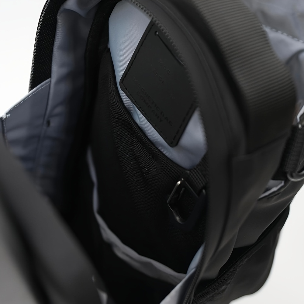 Large Capacity Magnetic Fitness Water Bottle Bag - Durable Nylon, Portable & Crossbody Design for Gym, Sports & Outdoor Activities, Black, Water Bottle Carrier | Sleek Black Bag | Adjustable Strap Bag