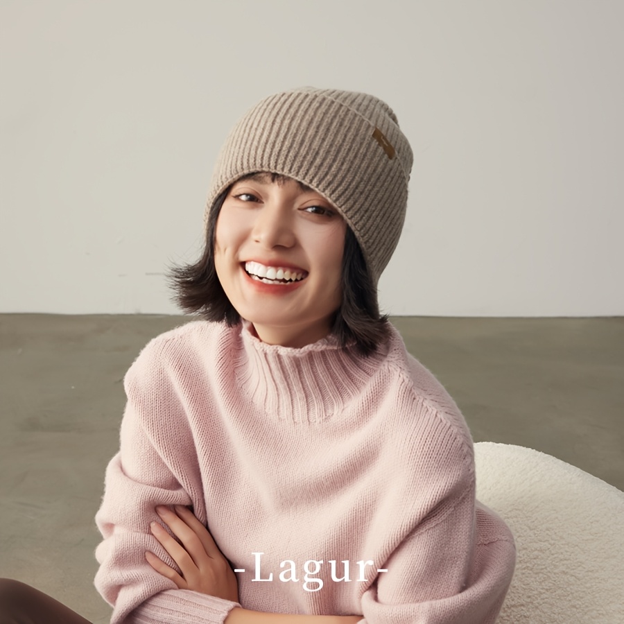 Women's 100% Wool Thick Beanie with Ear Flaps