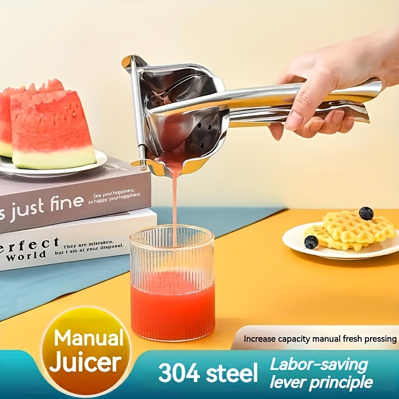 TEMU 1pc Orange Juice Squeezer 304 Stainless Steel Manual Juicer Home Juice Separation Juicing Pomegranate Special Pomegranate Juice Squeezer Kitchen
