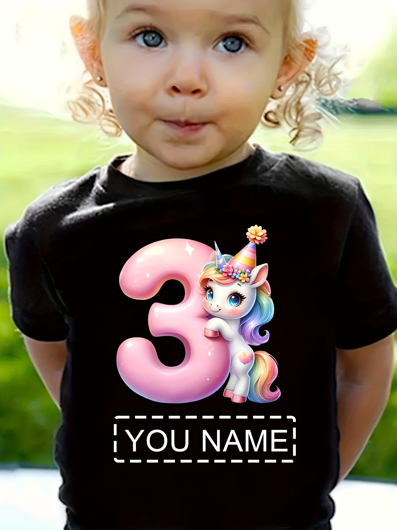 customizable year old unicorn birthday party t shirt Temu