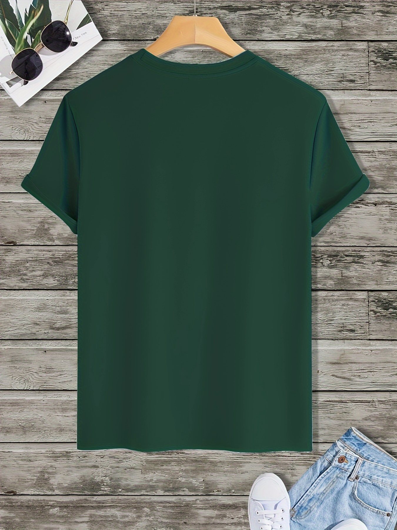 T-shirt homme en pur coton coupe ample décontracté classique_voghion.com